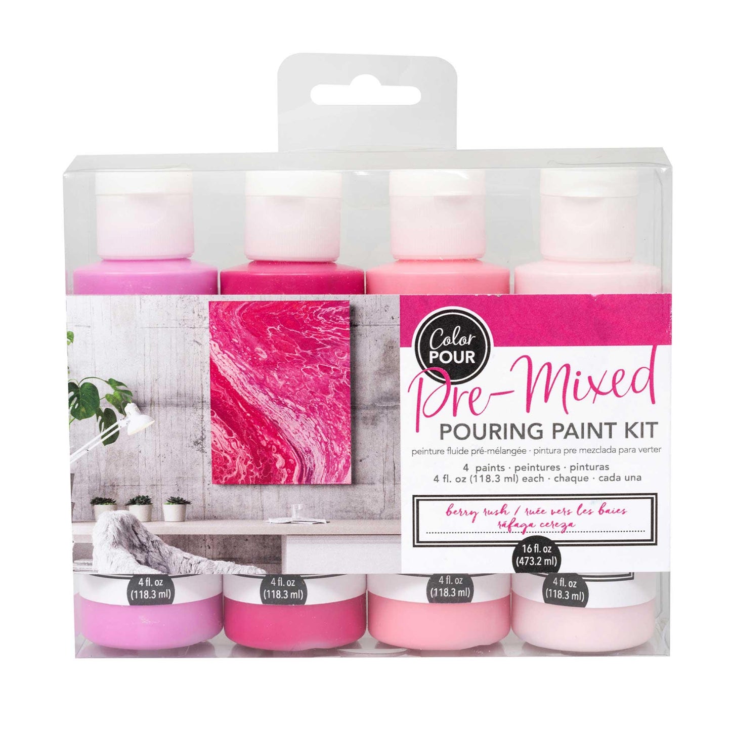 Color Pour Pre-Mixed Pouring Paint Kit (4pc)