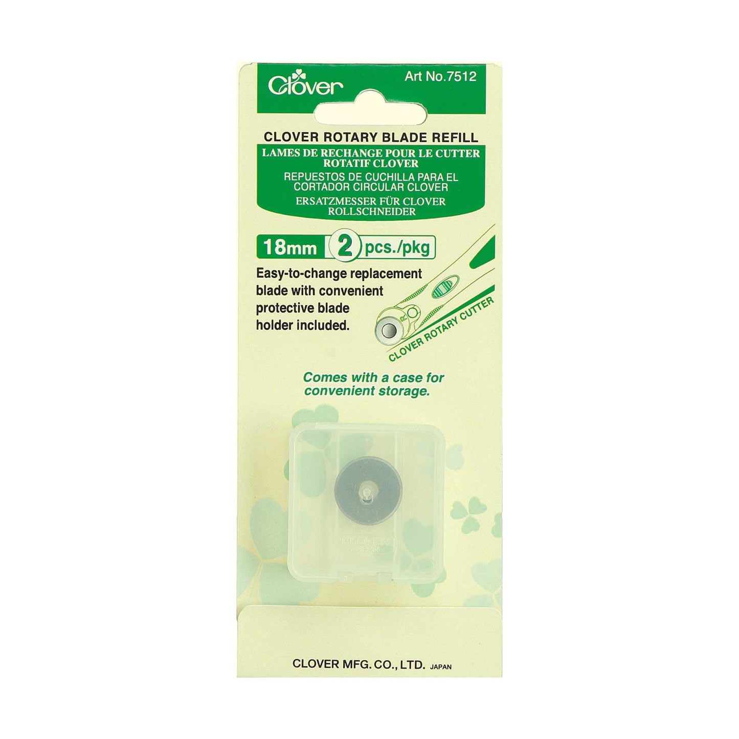Clover Rotary Refill Blades 18mm (2pcs) – For Rotary Cutter