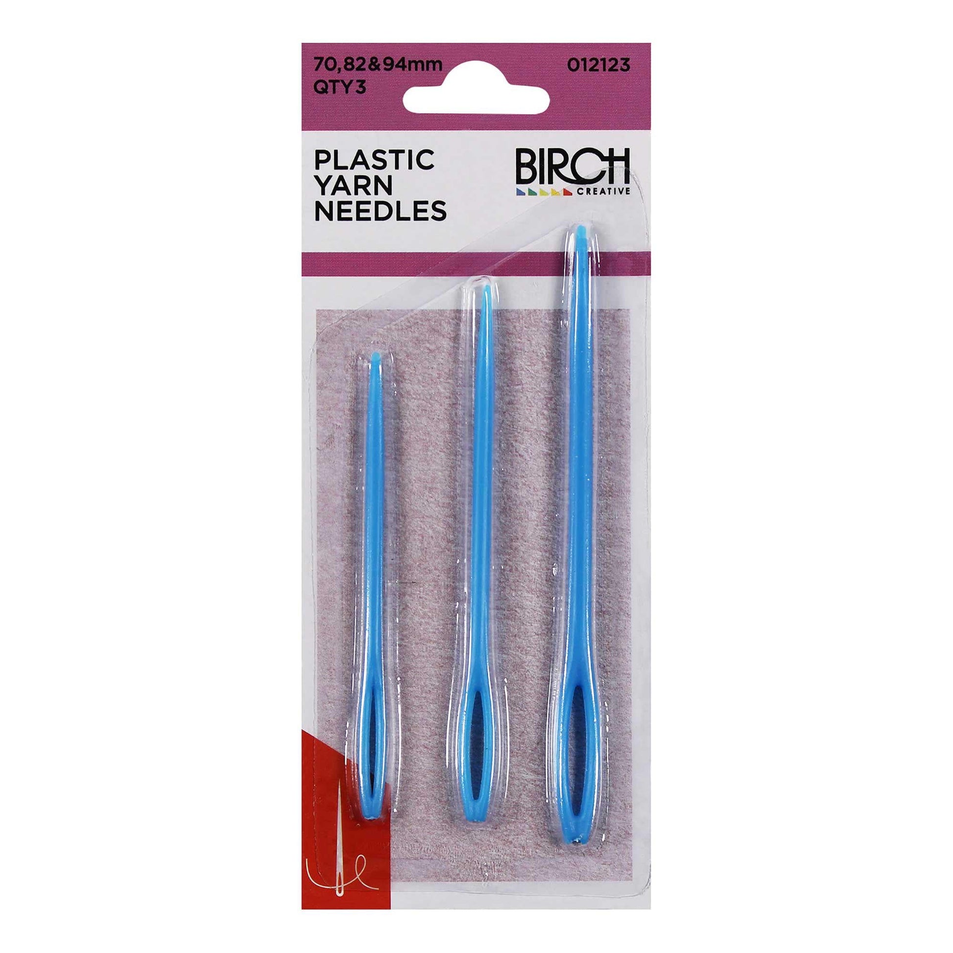 Birch Plastic Yarn Needles – Set of 3 Mixed Sizes