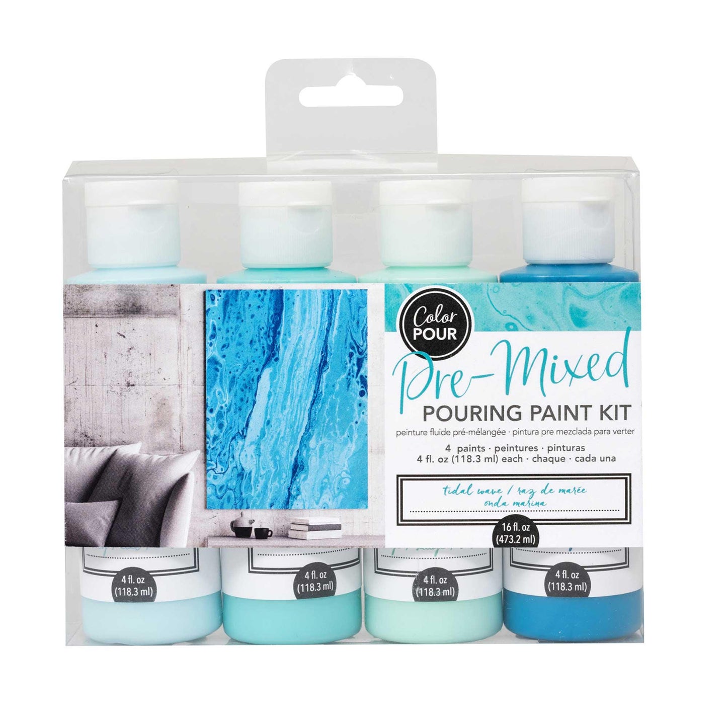 Color Pour Pre-Mixed Pouring Paint Kit (4pc)