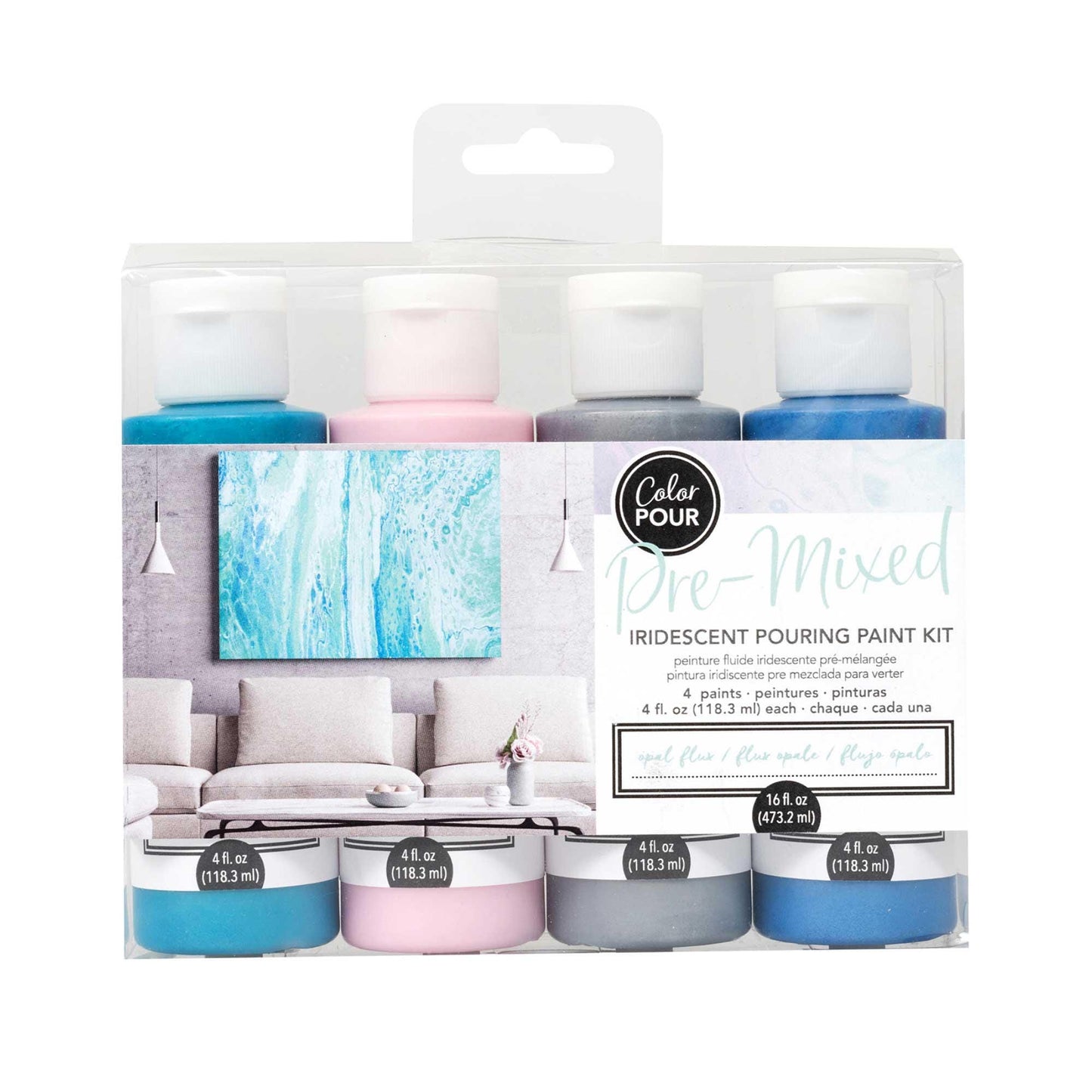 Color Pour Pre-Mixed Pouring Paint Kit (4pc)