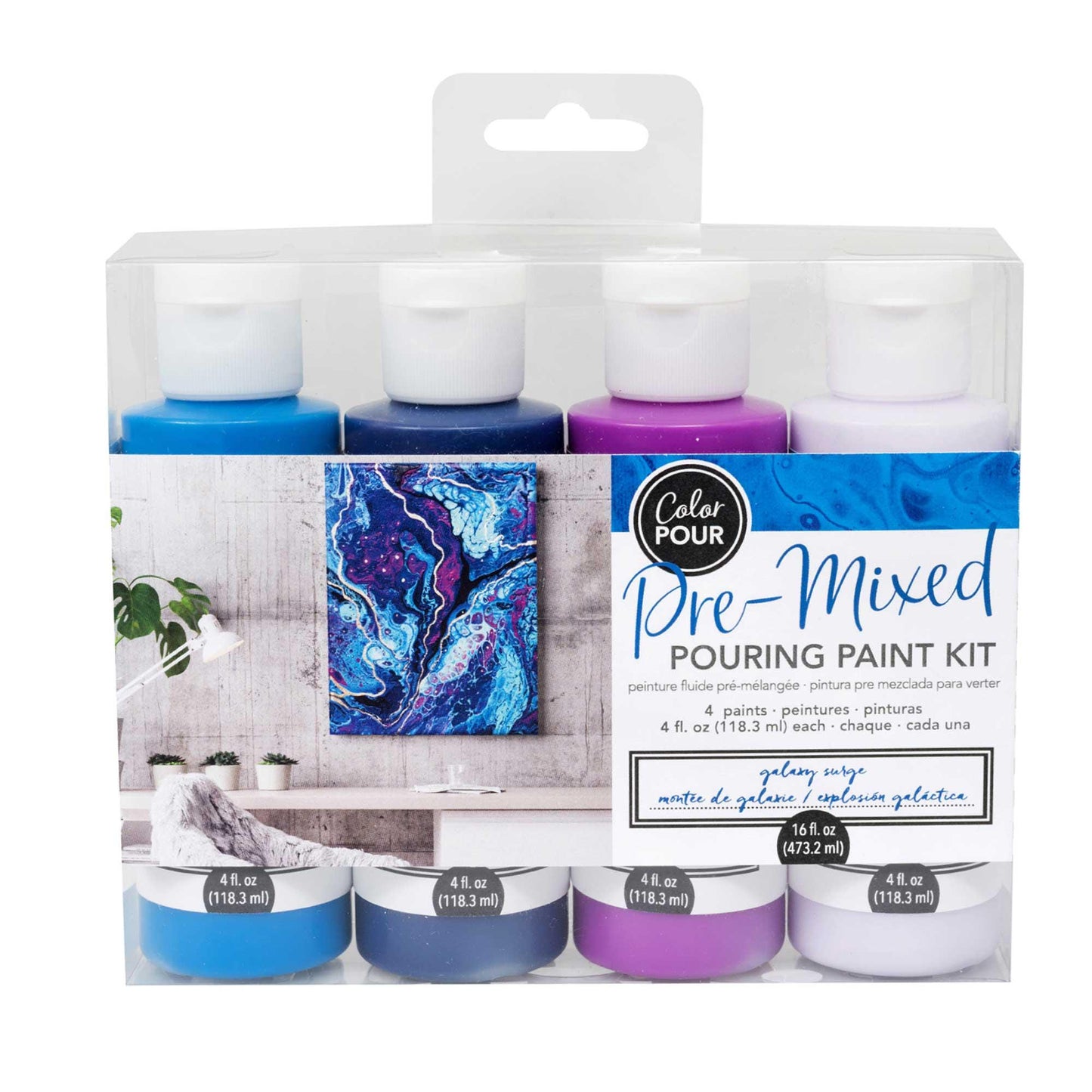 Color Pour Pre-Mixed Pouring Paint Kit (4pc)