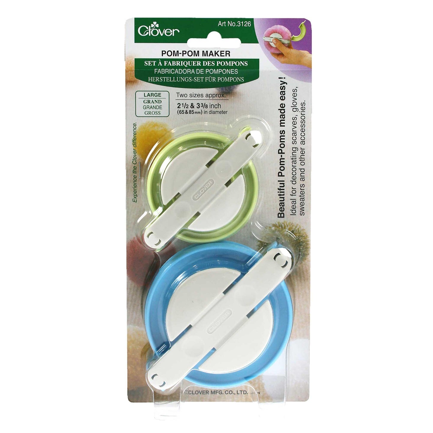 Clover Pom Pom Maker – Large Set (65mm & 85mm)