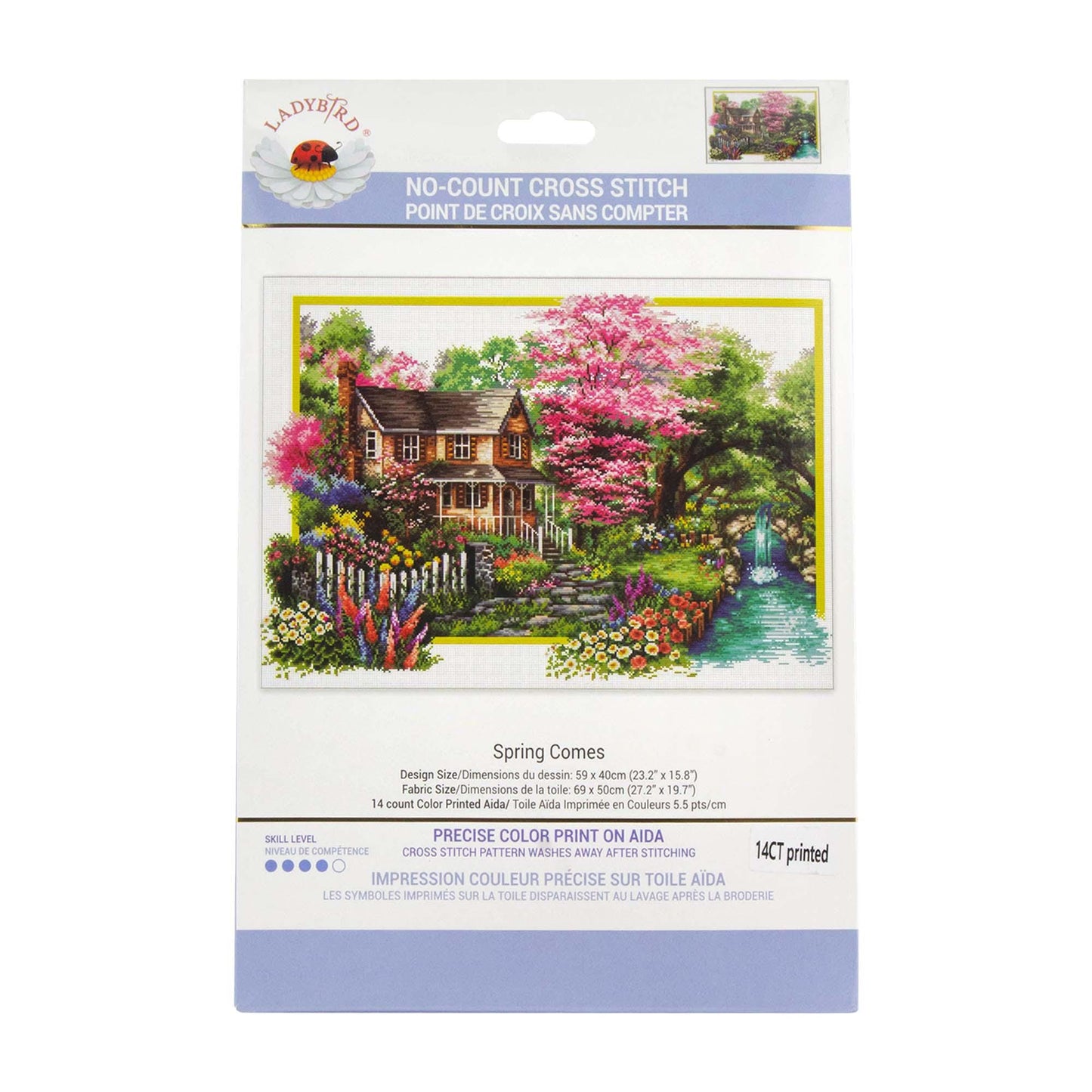 Ladybird Designs No Count Cross Stitch Kit – Spring Comes (Printed 14ct Aida, 59x40cm)