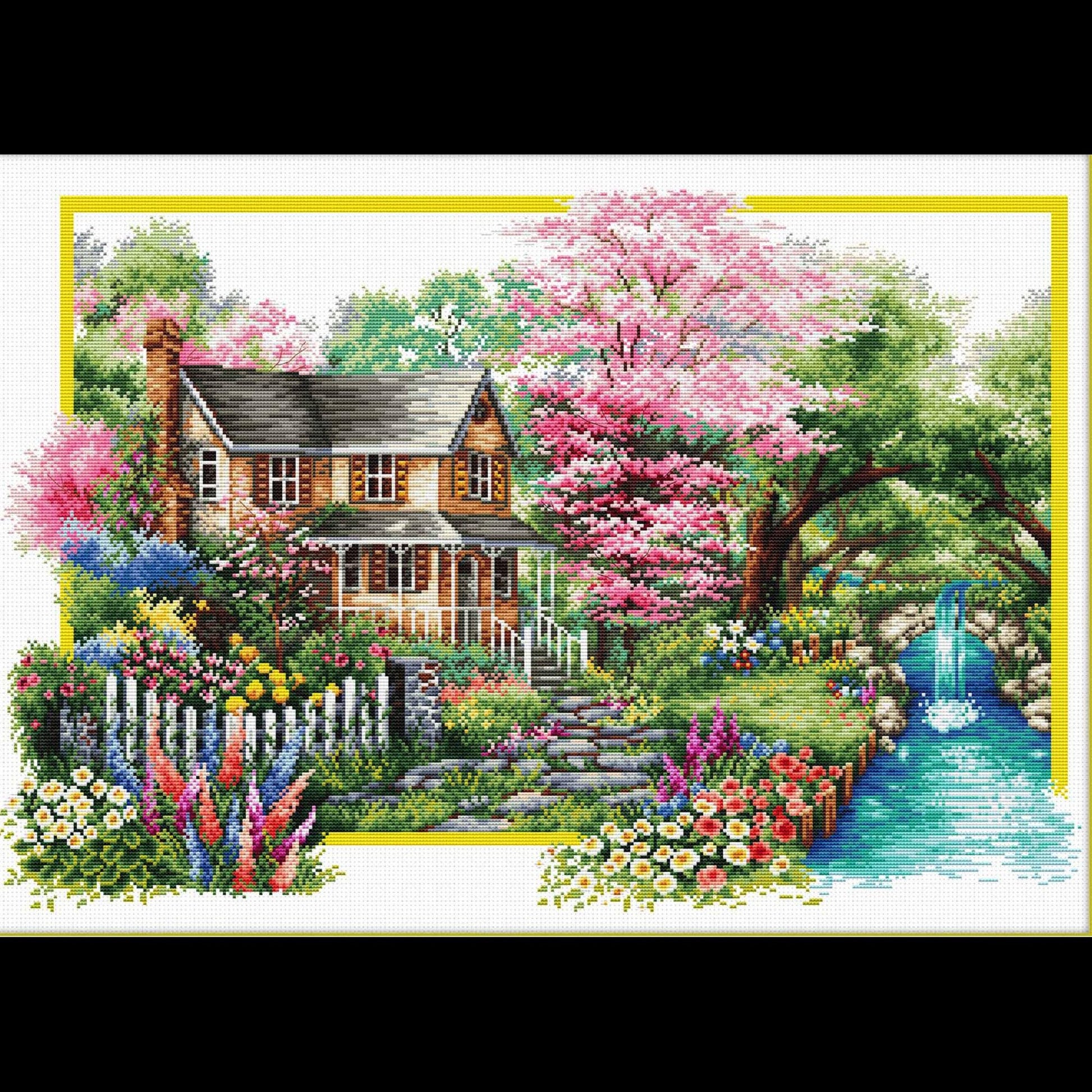 Ladybird Designs No Count Cross Stitch Kit – Spring Comes (Printed 14ct Aida, 59x40cm)