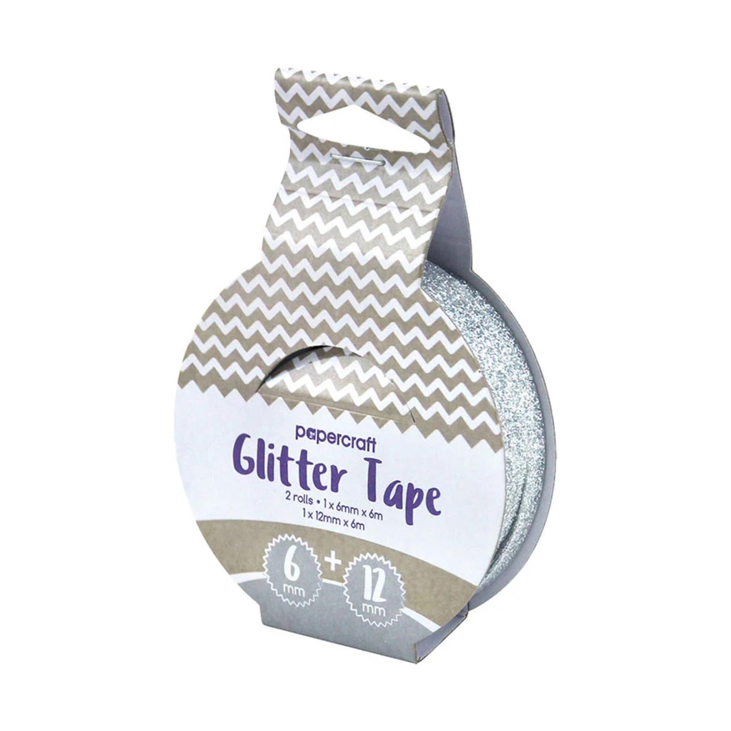 Papercraft Adhesive Tape – Glitter Silver (2 Rolls)