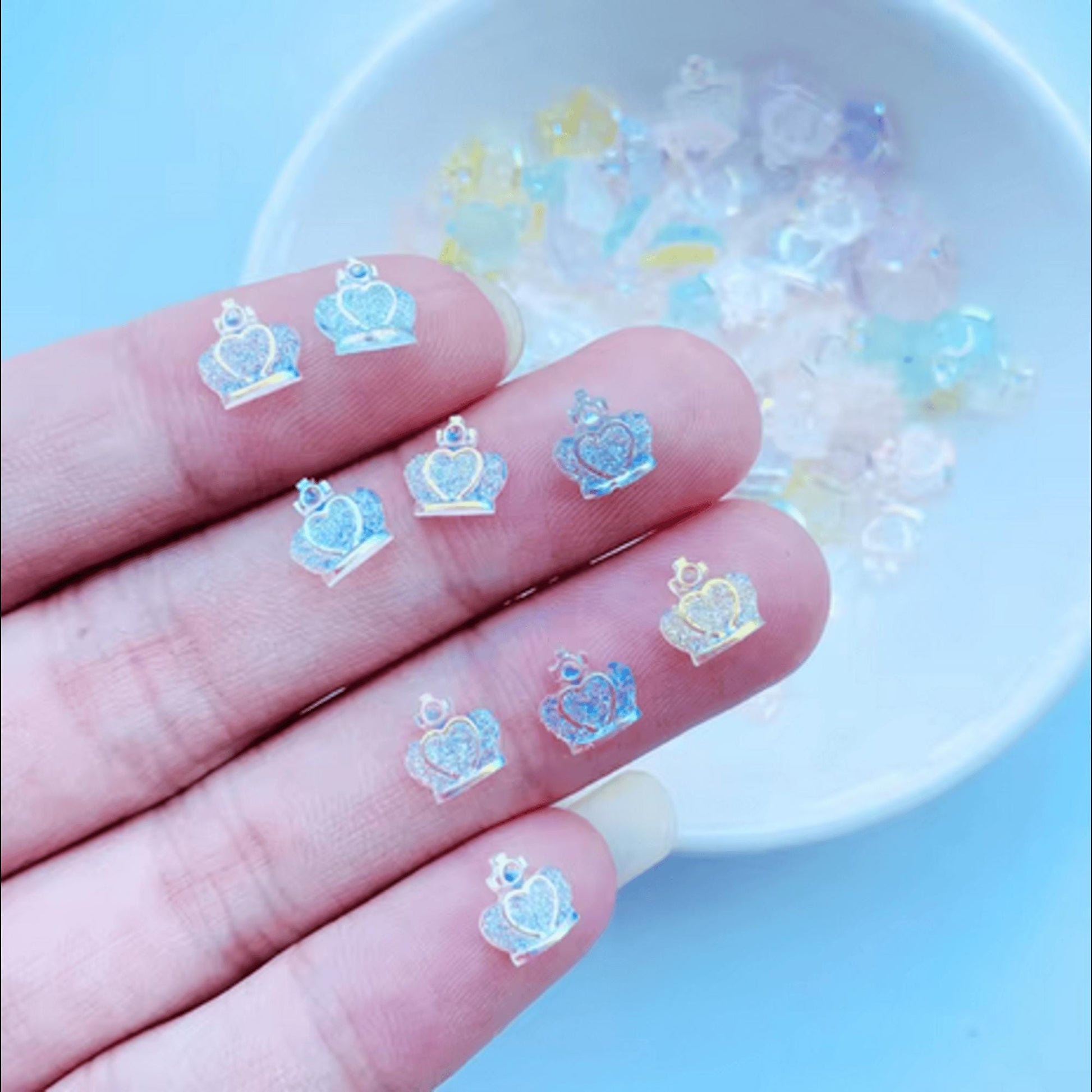 Kawaii DIY Charms Cabochons 10 pcs - Crowns, Fish, Reindeer, Carrots, Butterflies, Starfish