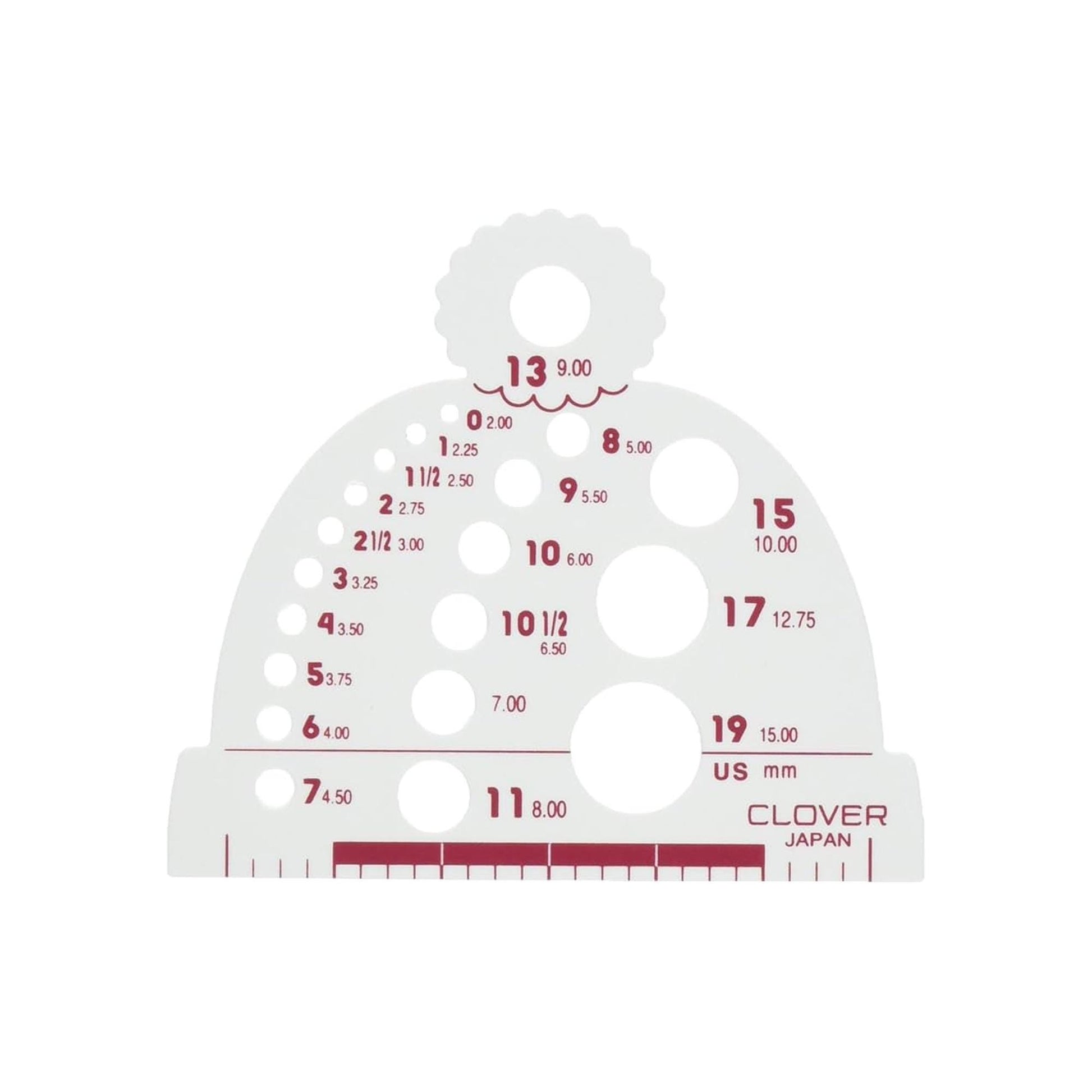 Clover Knitting Needle Gauge