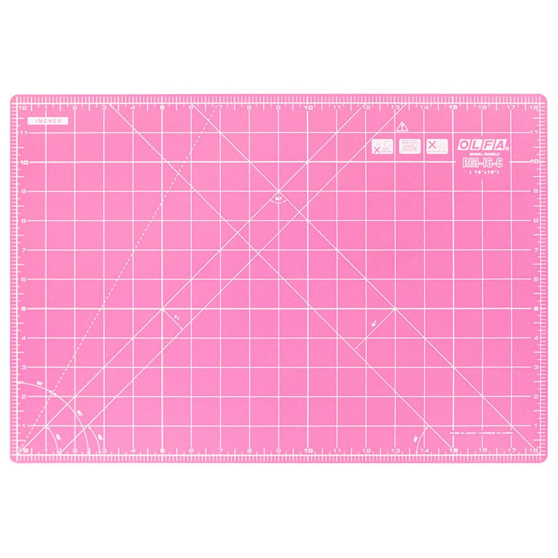 OLFA Double Sided Self-Healing Cutting Mat – Pink 12" x 18"