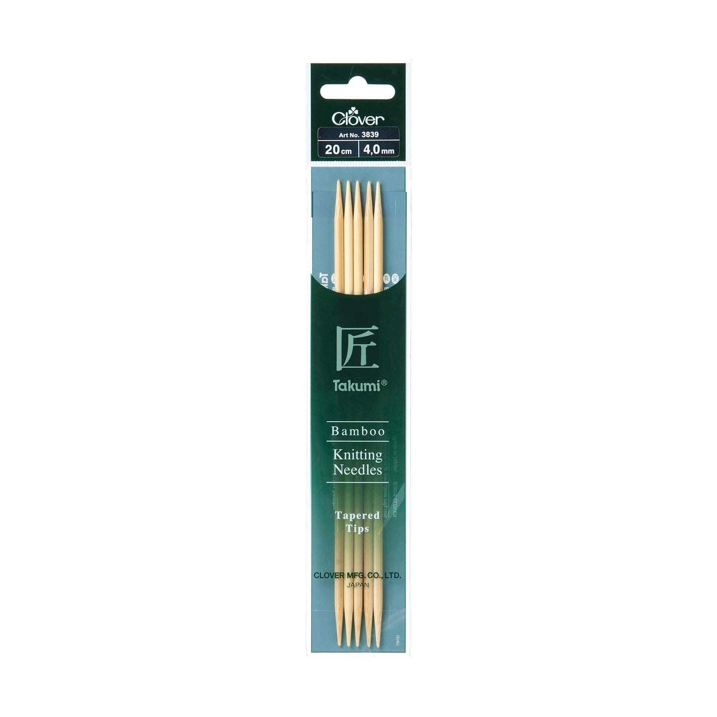 Bamboo Knitting Needles “Takumi” Double Pointed 20 cm