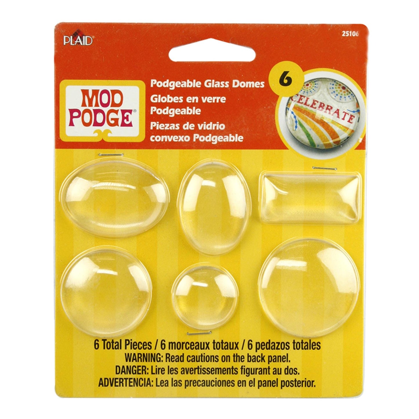Plaid Mod Podge Glass Domes – 6pcs