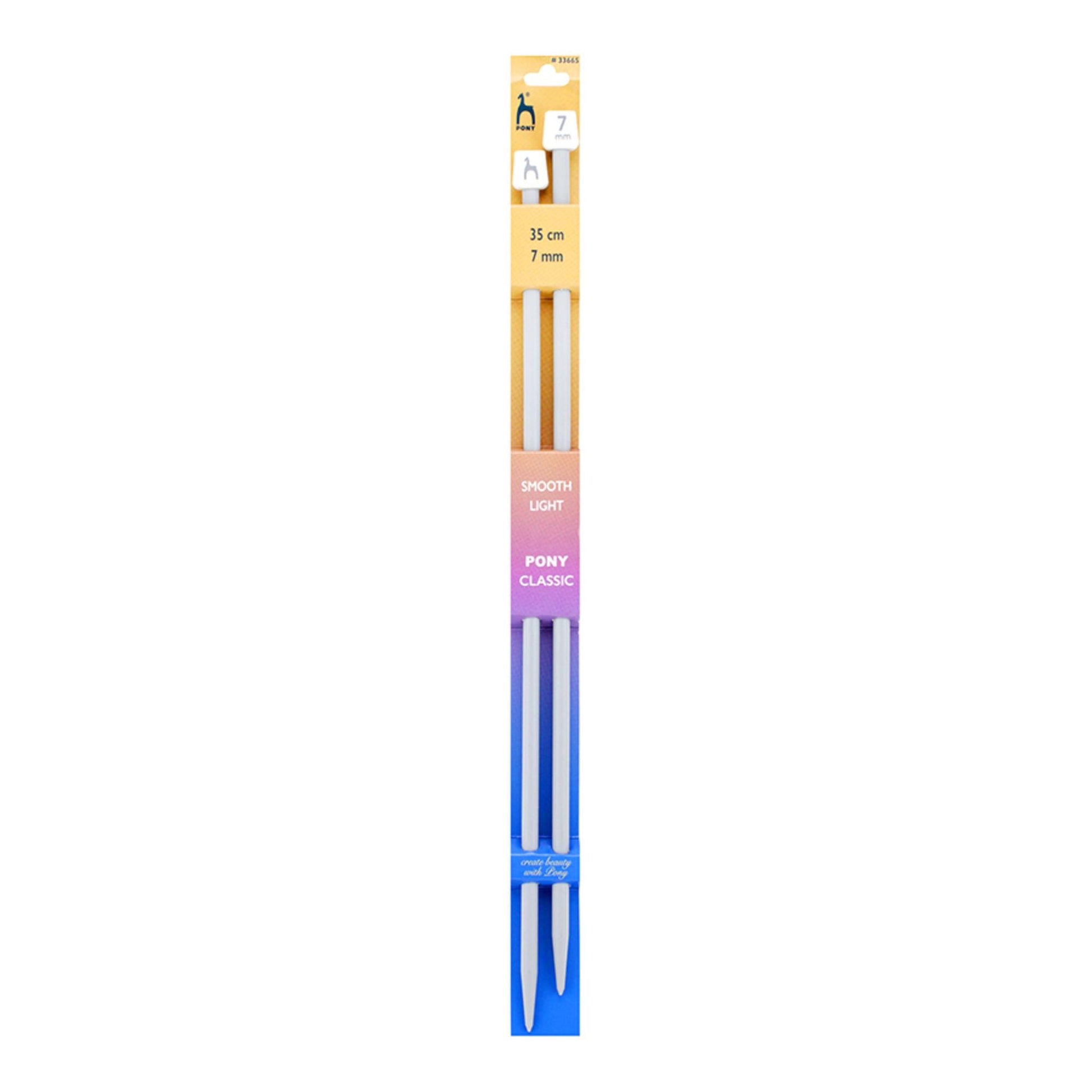 Pony Straight Pair of Needles with Ends – 35cm x 7mm
