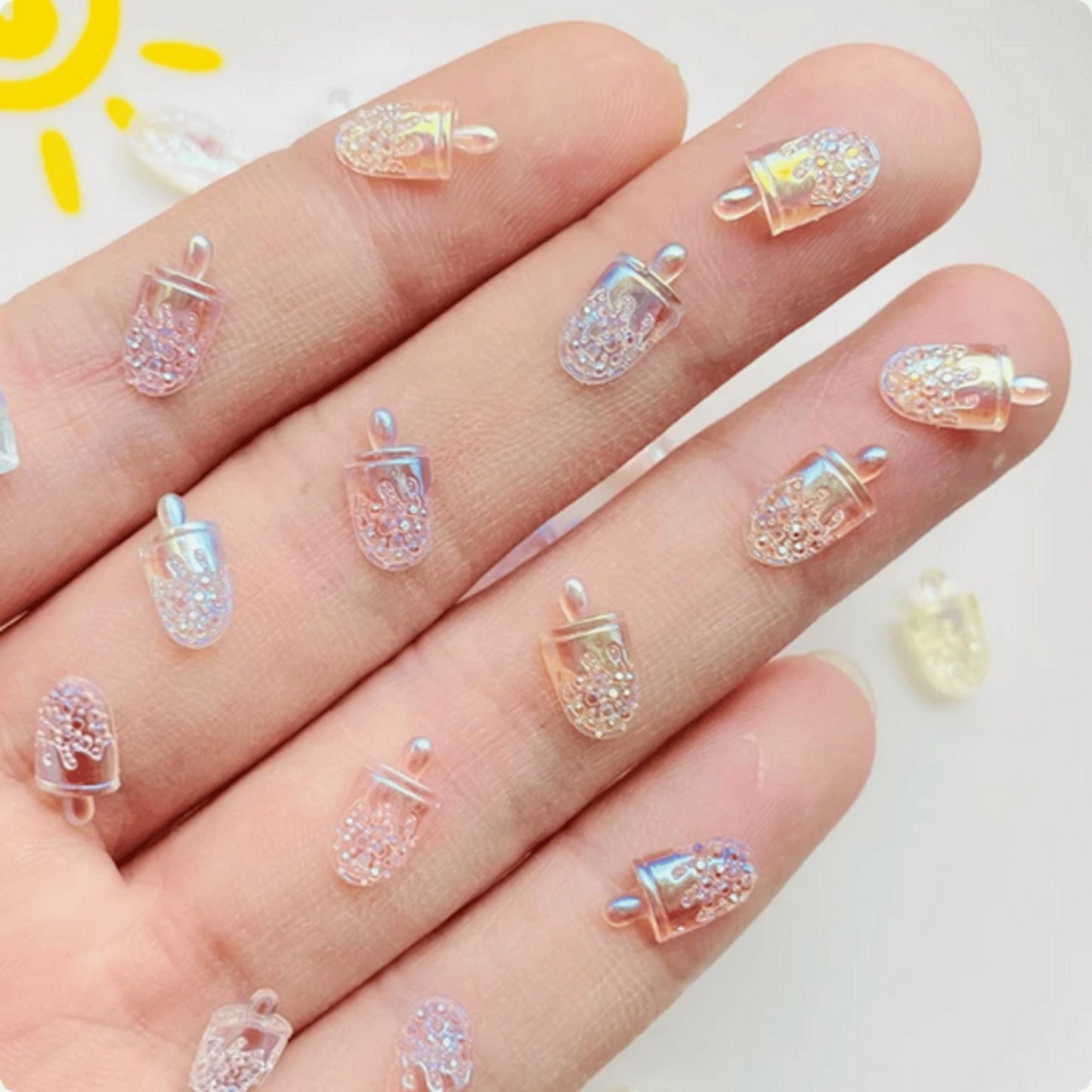 Kawaii DIY Charms Cabochons 10 pcs - Ice Cream, Gold Fish, Hearts, Swan, Shells, Skulls, Squid