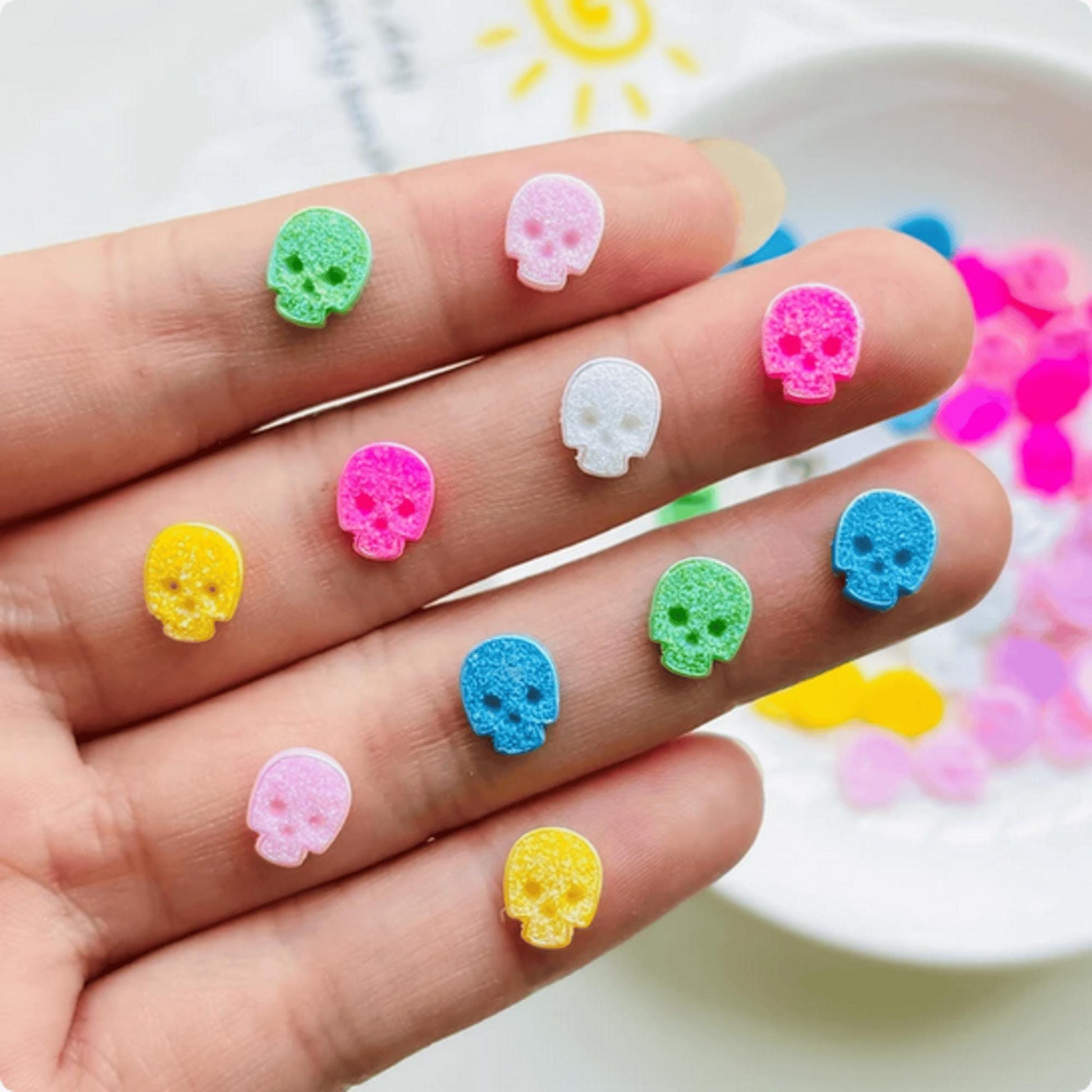 Kawaii DIY Charms Cabochons 10 pcs - Ice Cream, Gold Fish, Hearts, Swan, Shells, Skulls, Squid