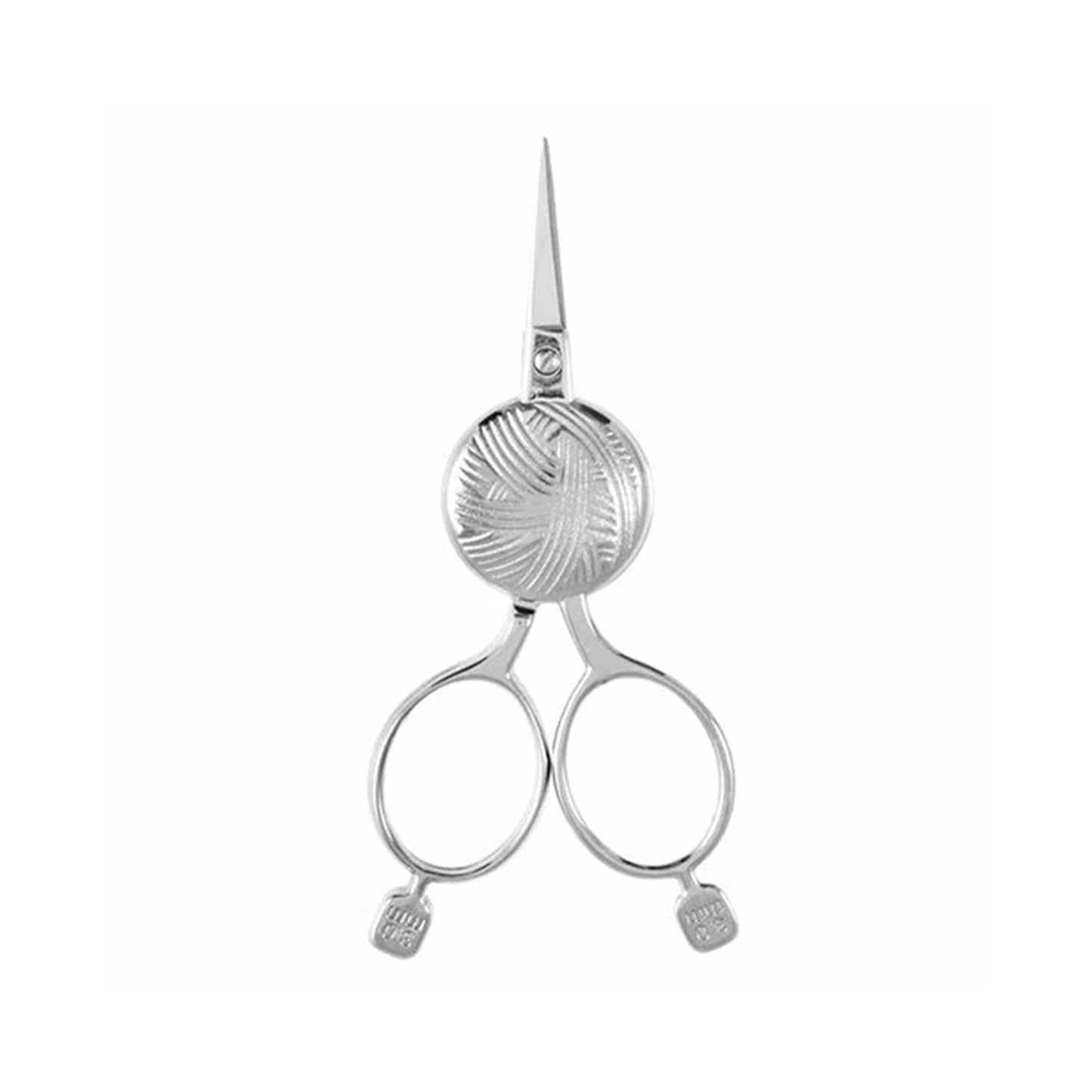 Hemline Embroidery Scissors 10cm – Wool Ball Design (Silver)