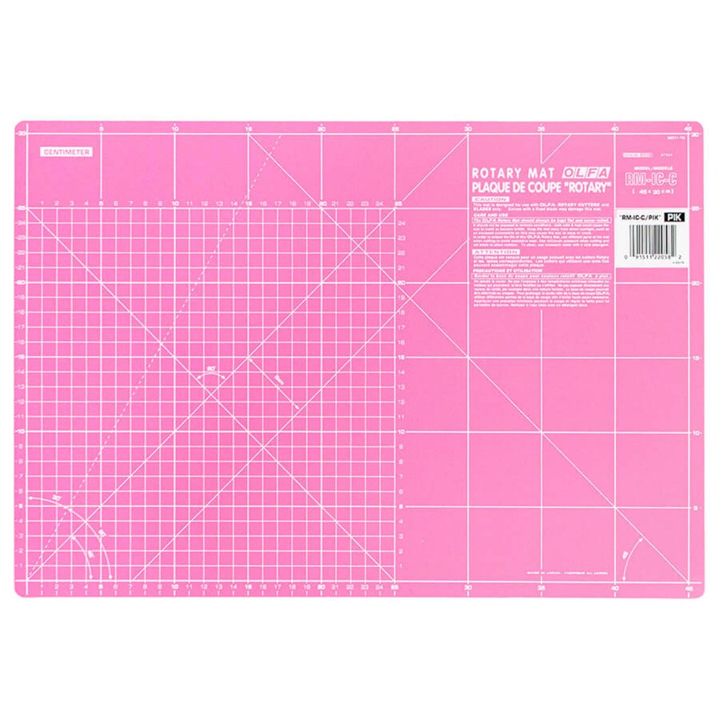 OLFA Double Sided Self-Healing Cutting Mat – Pink 12" x 18"