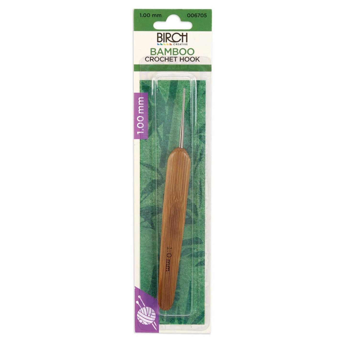 Birch Bamboo Crochet Hook With Flat Handle .6mm - 1.75mm