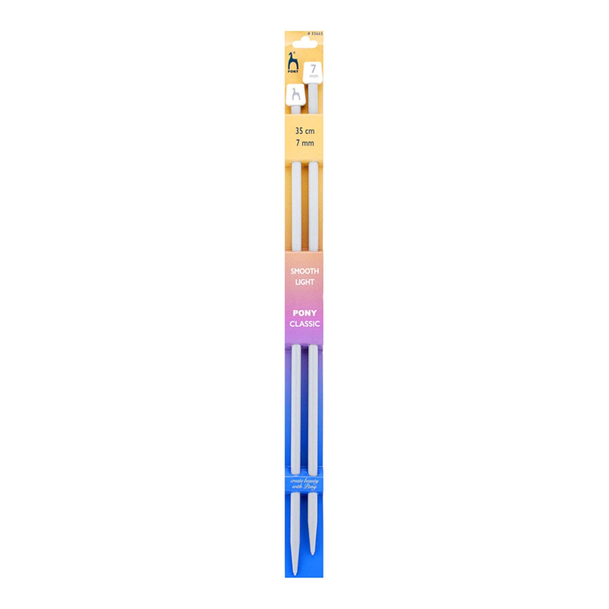 Pony Straight Pair of Needles with Ends – 35cm x 7mm