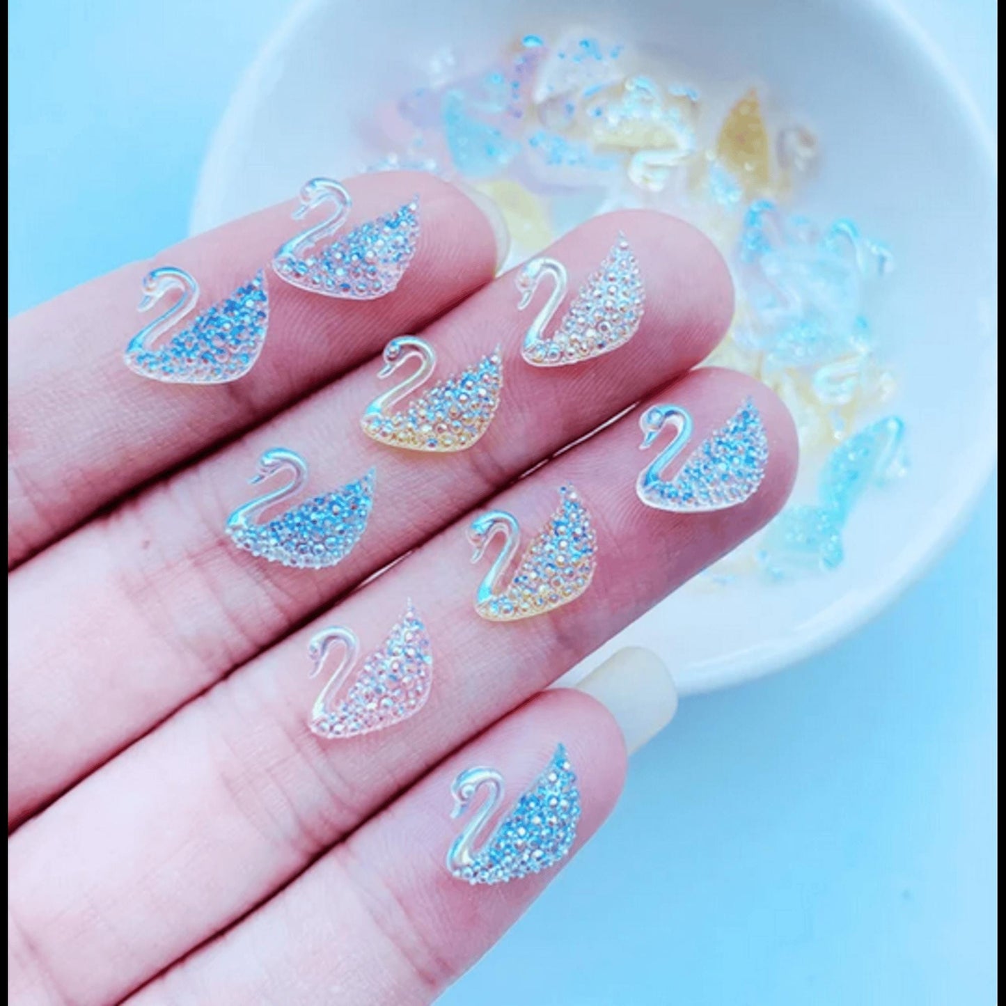 Kawaii DIY Charms Cabochons 10 pcs - Ice Cream, Gold Fish, Hearts, Swan, Shells, Skulls, Squid