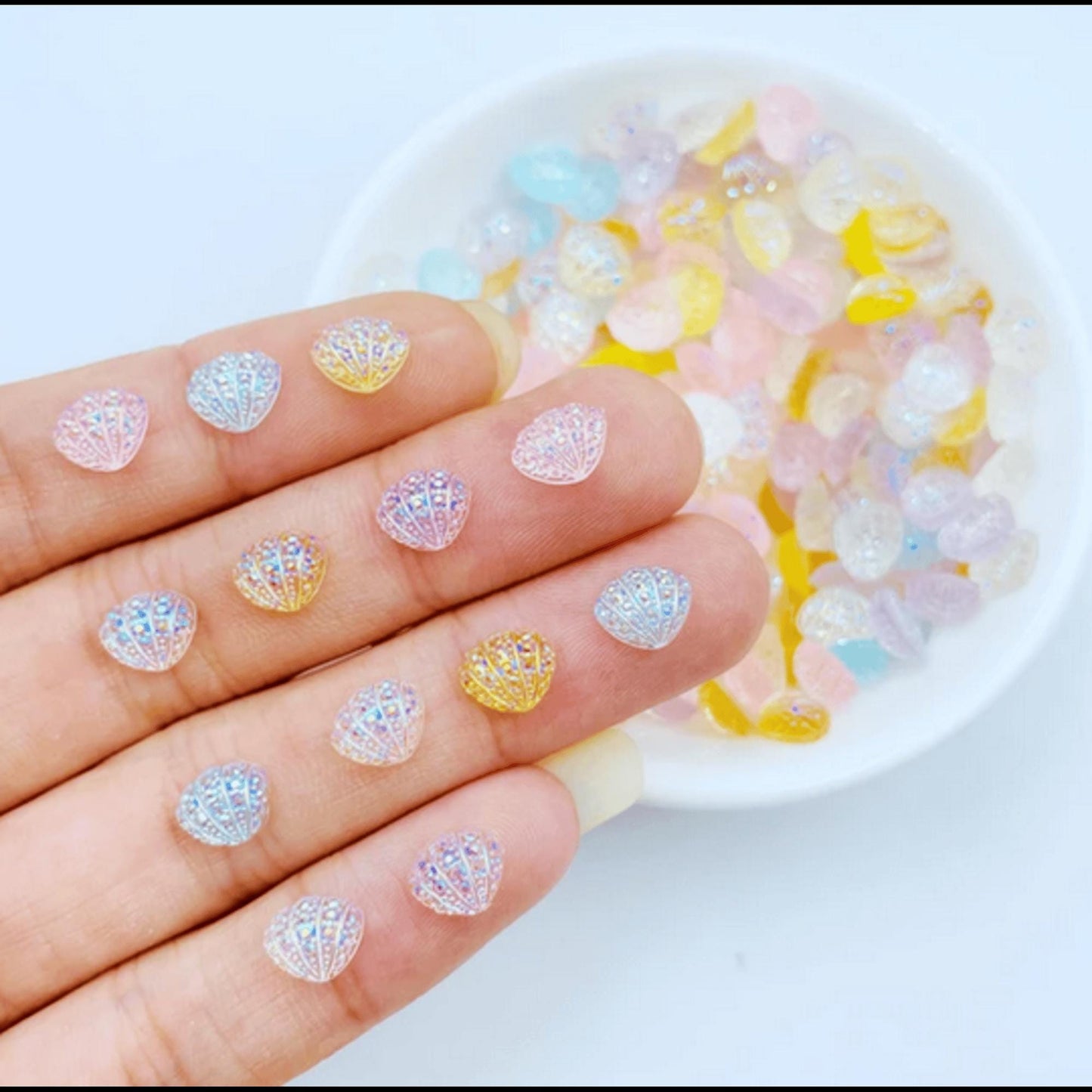 Kawaii DIY Charms Cabochons 10 pcs - Ice Cream, Gold Fish, Hearts, Swan, Shells, Skulls, Squid