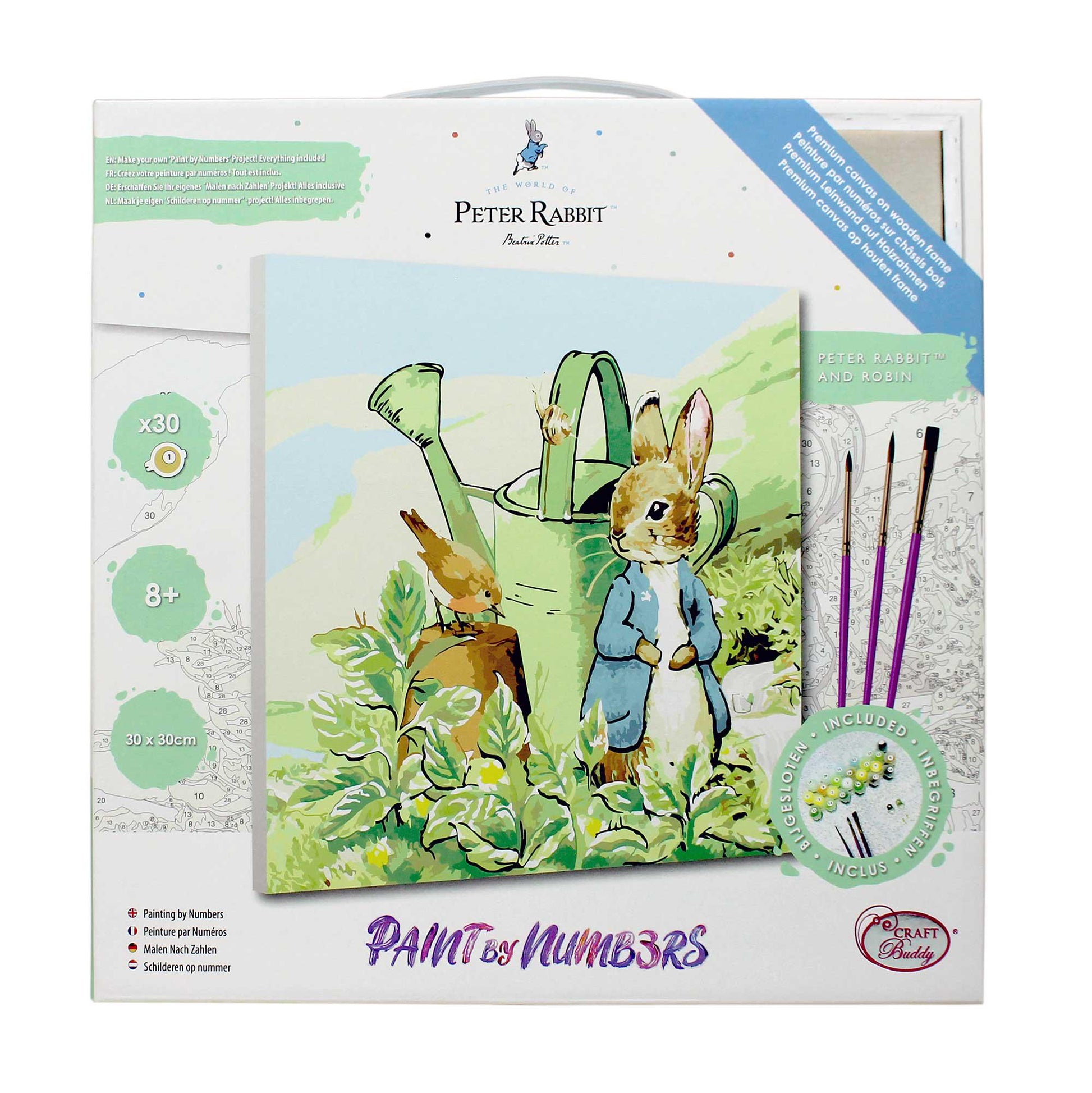 Craft Buddy Peter Rabbit Crystal Art Paint by Numbers – Peter & Robin 30 x 30cm
