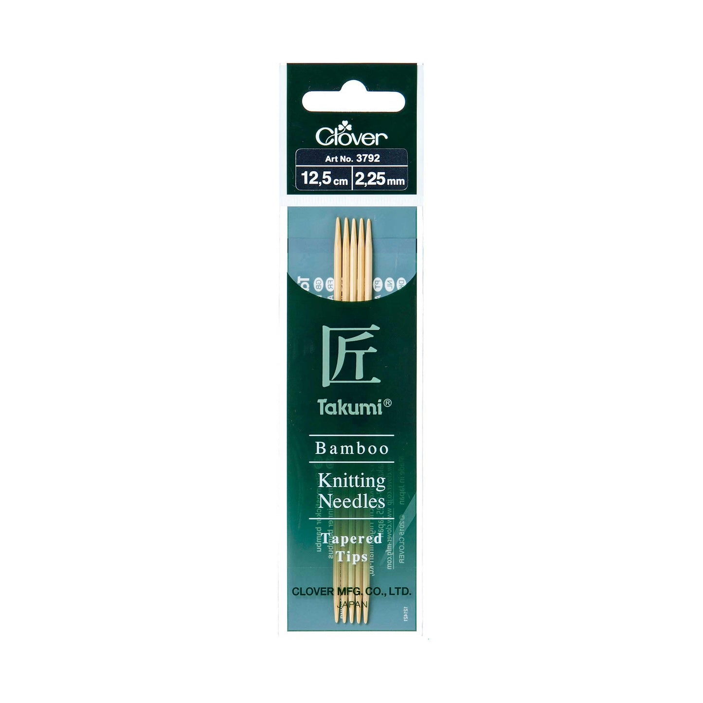 Clover Bamboo Knitting Needles Takumi Double Pointed Pack of 5 12.5cm