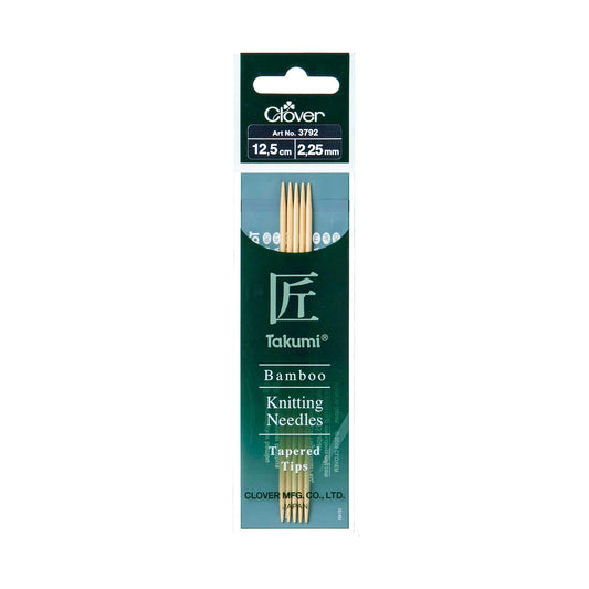 Clover Bamboo Knitting Needles Takumi Double Pointed Pack of 5 12.5cm