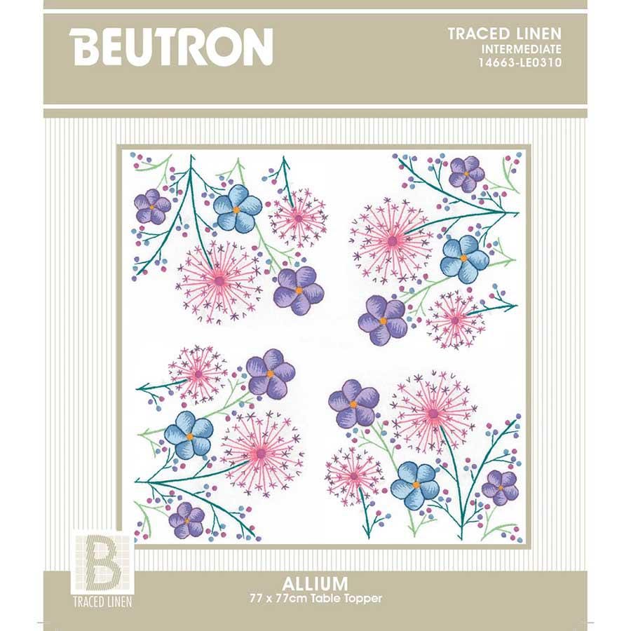Beutron Table Topper Allium - Traced Embroidery Kit 77x77cm