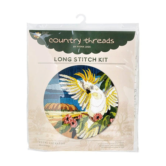 Fiona Jude Country Threads Uluru Cockatoo Long Stitch Kit – 30cm Round