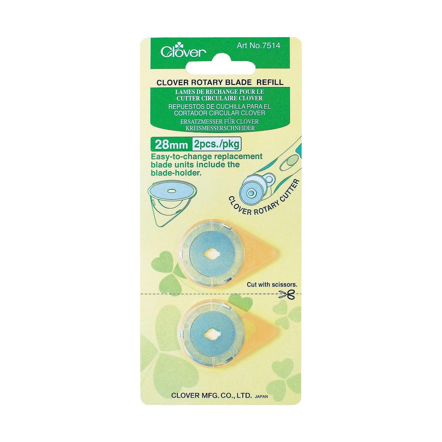 Clover Rotary Refill Blades 28 mm – 2 Pack (7514)