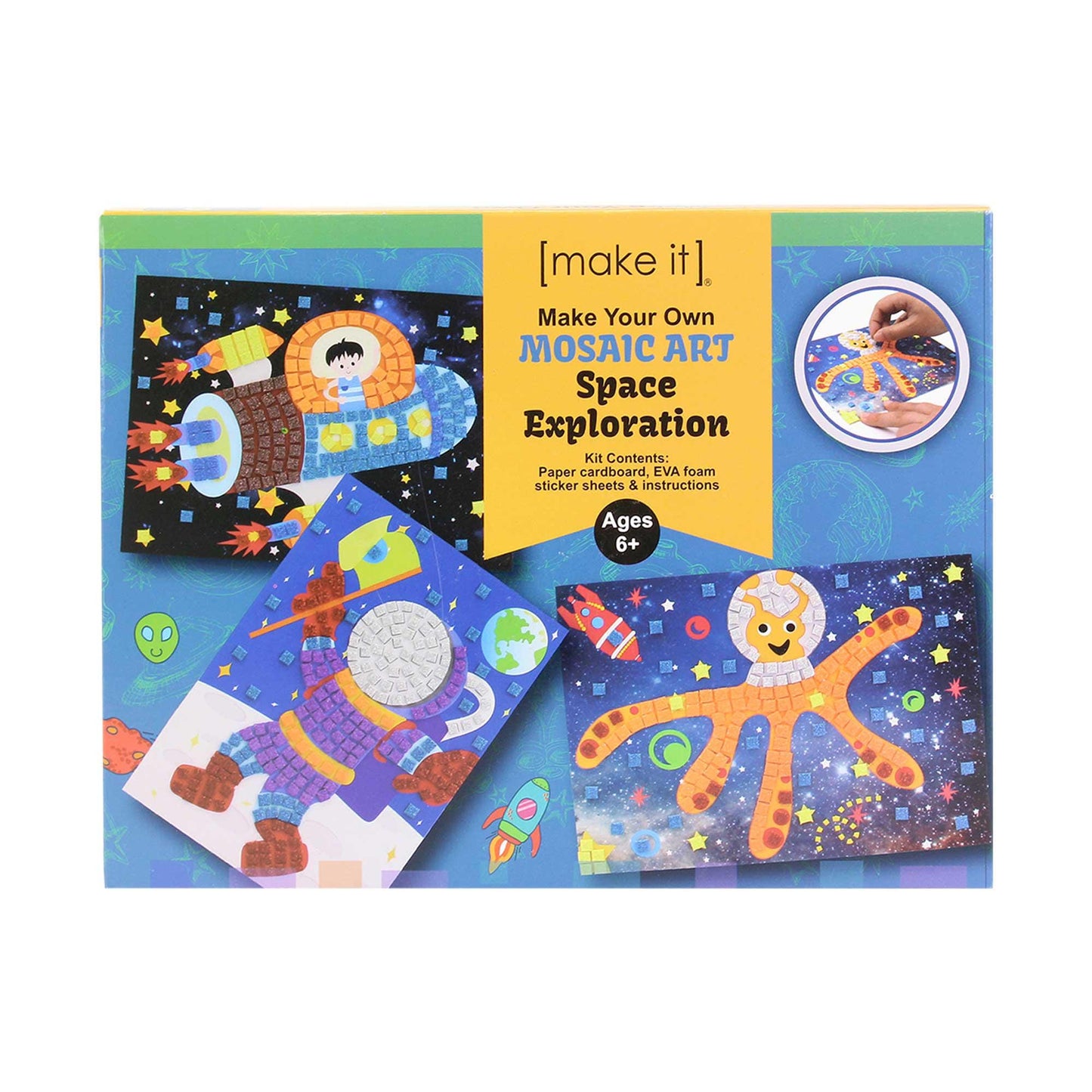 Kids Mosaic Art Kit DIY Craft Activity Cute Animal Space Sealife Sticker Craft