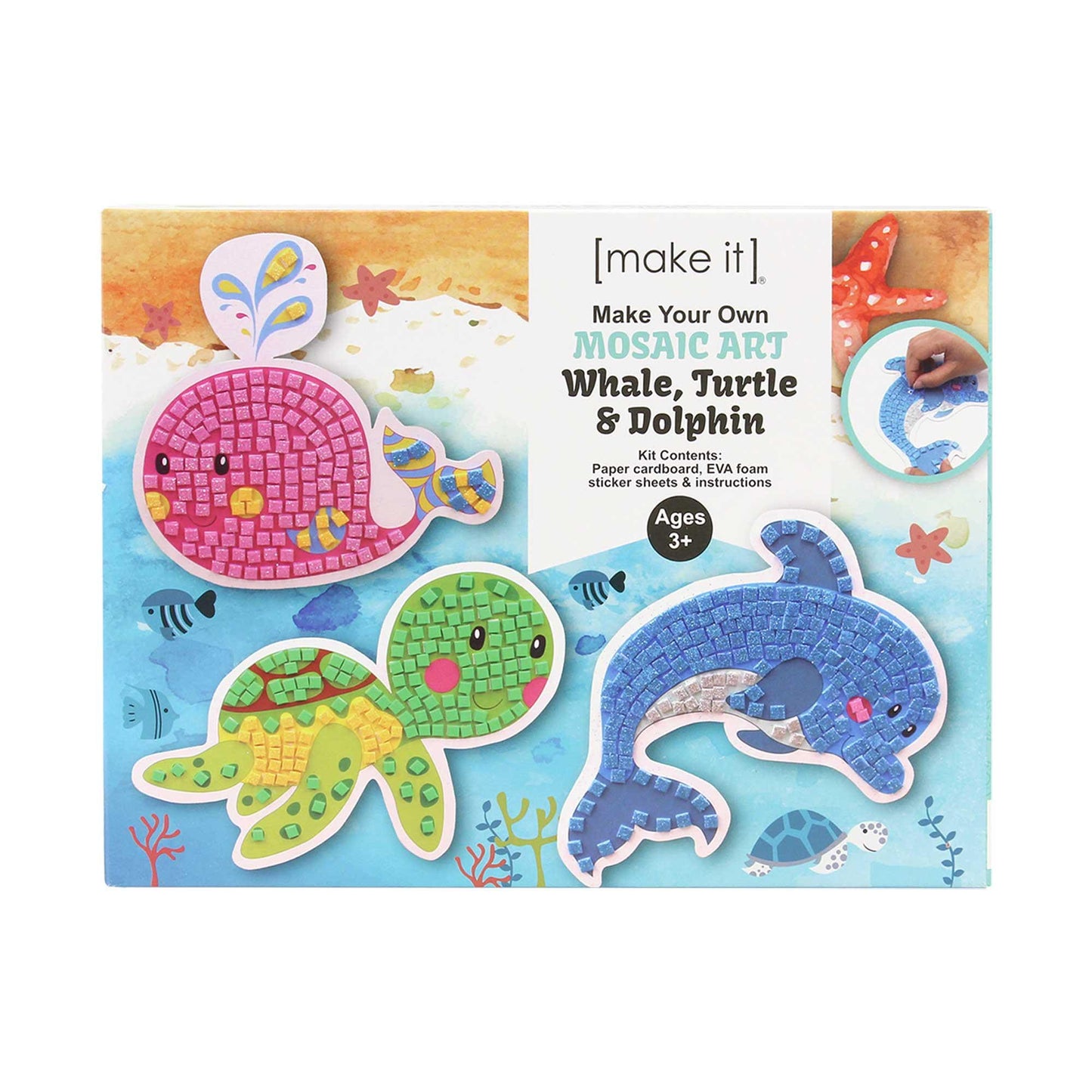 Kids Mosaic Art Kit DIY Craft Activity Cute Animal Space Sealife Sticker Craft