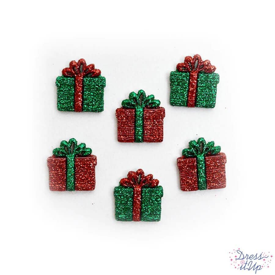 Jesse James Novelty Buttons Christmas Collection | Dog Snowman Nativity Gift Buttons | Sewing Scrapbook Craft Embellishments