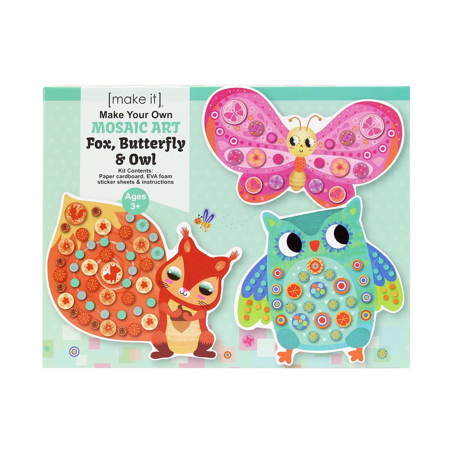 Kids Mosaic Art Kit DIY Craft Activity Cute Animal Space Sealife Sticker Craft