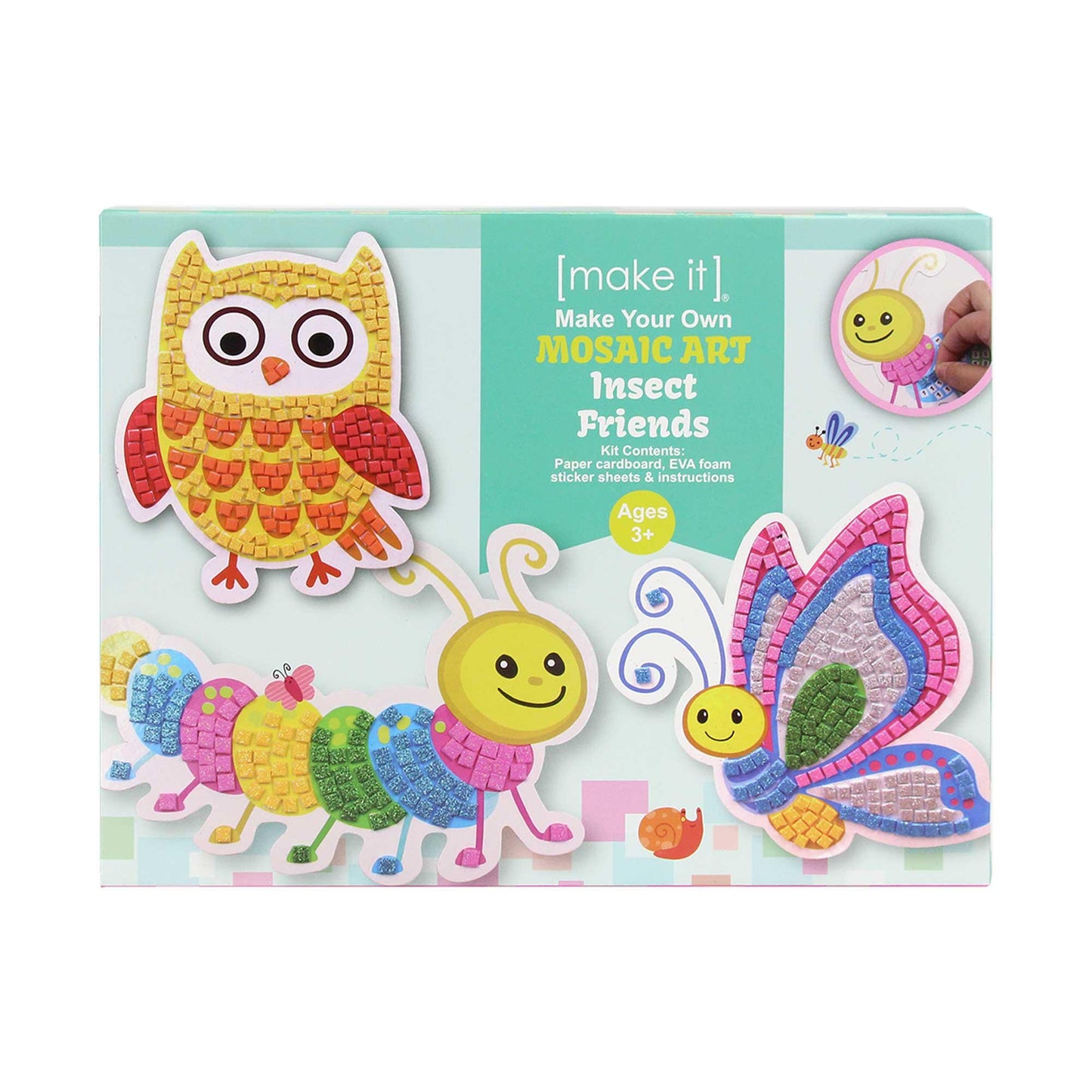 Kids Mosaic Art Kit DIY Craft Activity Cute Animal Space Sealife Sticker Craft