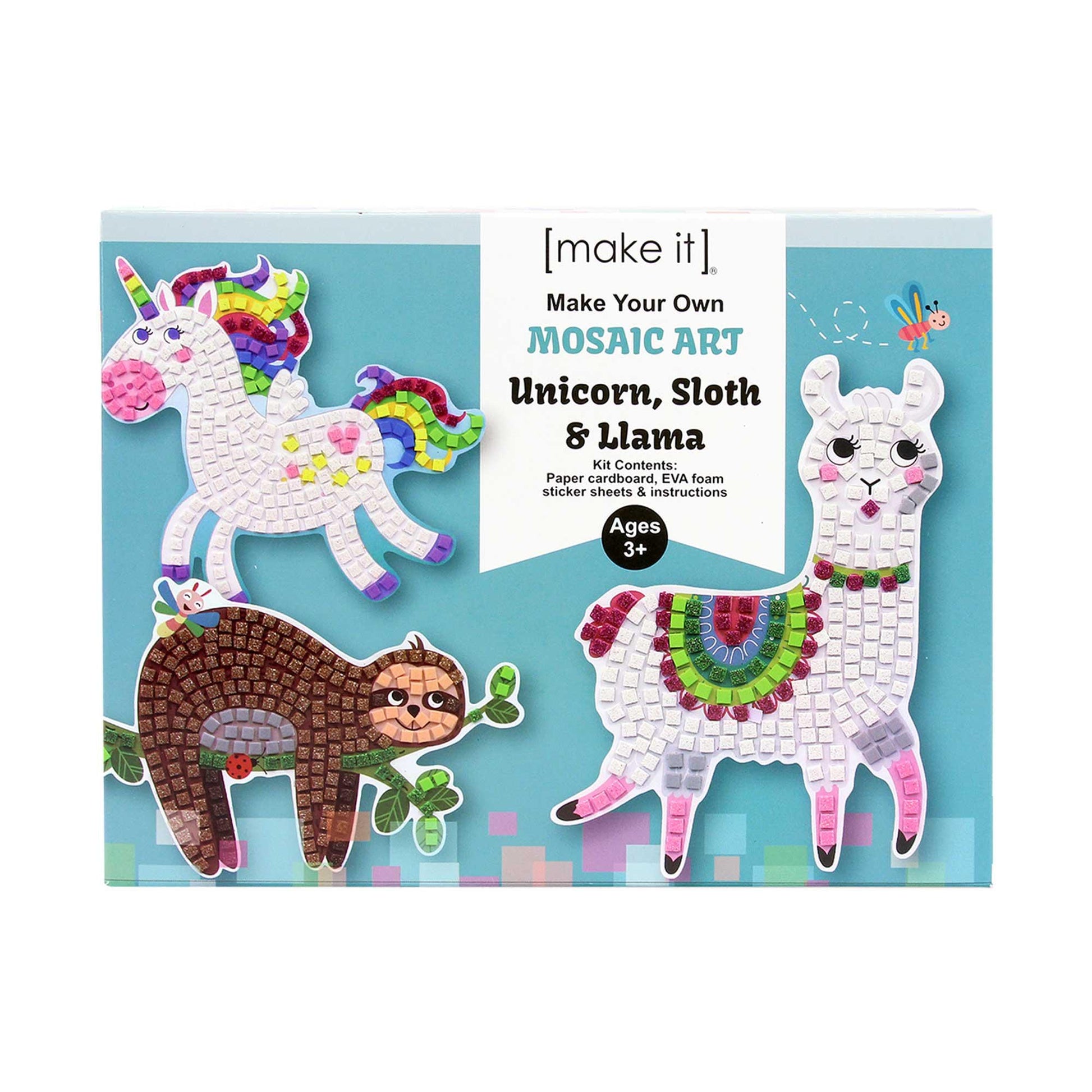Kids Mosaic Art Kit DIY Craft Activity Cute Animal Space Sealife Sticker Craft