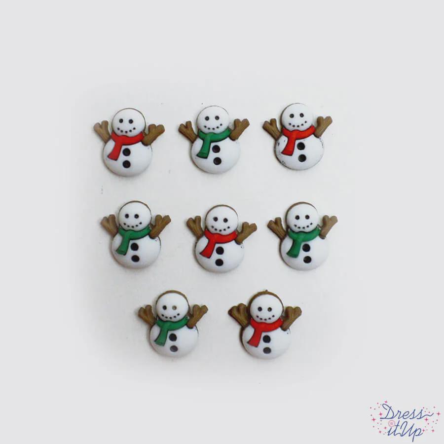 Jesse James Novelty Buttons Christmas Collection | Dog Snowman Nativity Gift Buttons | Sewing Scrapbook Craft Embellishments