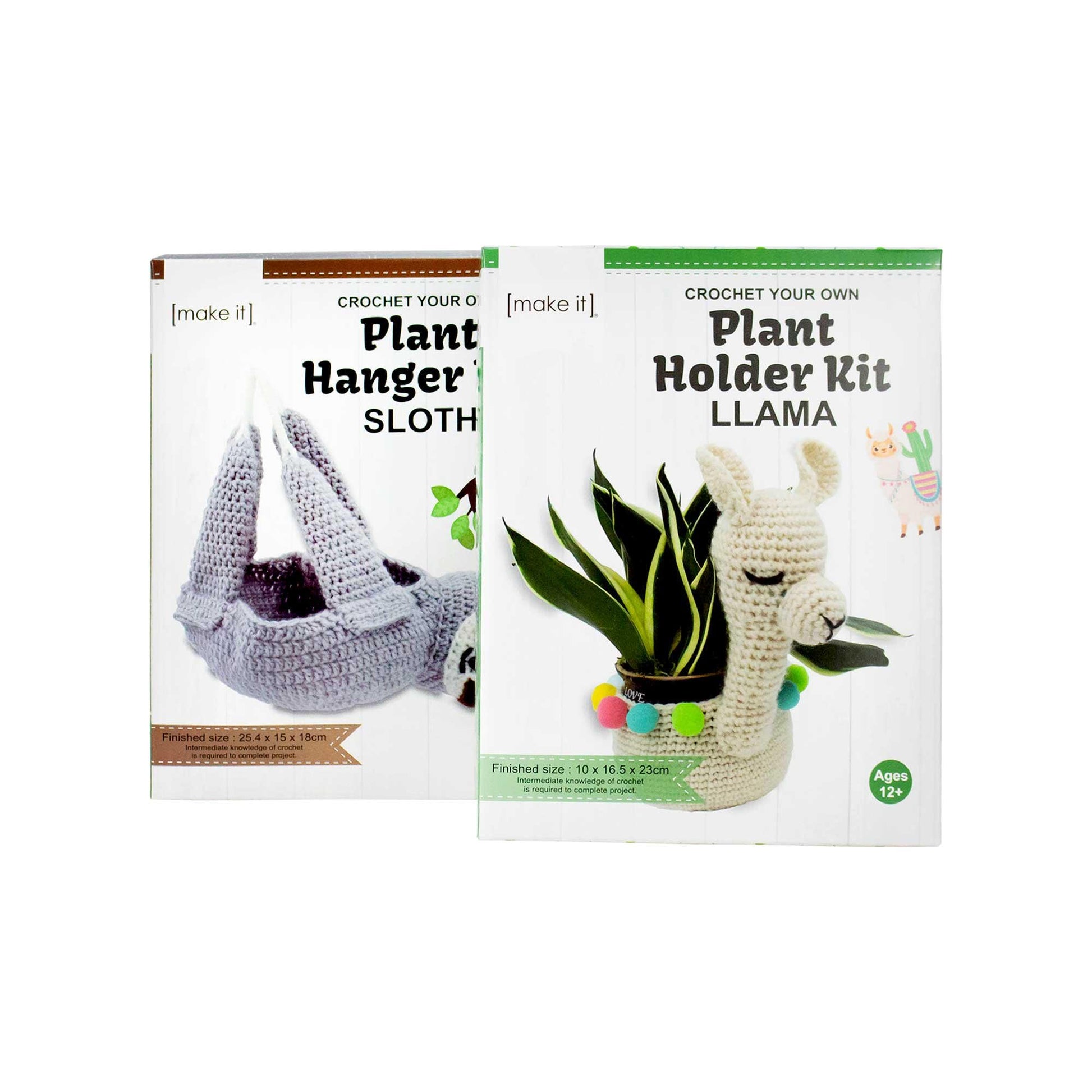 DIY Crochet Plant Holder Kit | Llama or Sloth | Amigurumi Crochet Kit | Plant Lover Gift | Intermediate Crochet Project