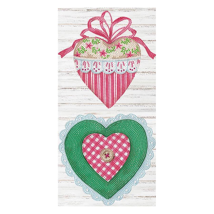 Diamond Dotz Country Hearts Diamond Painting Kit | Beginner Rustic Wall Art (20x40cm)
