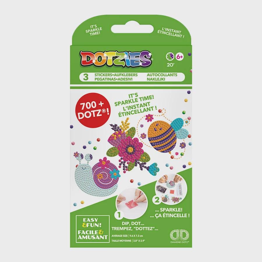 Diamond Dotz Dotzies Garden Friends Sticker Kit | 3 Animal Diamond Art Stickers | Beginner Craft