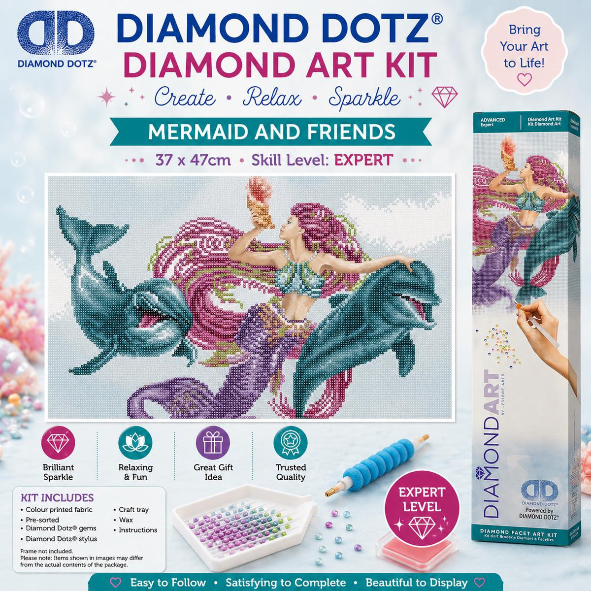 Diamond Dotz Mermaid and Friends Diamond Art Kit 37 x 47cm Intermediate